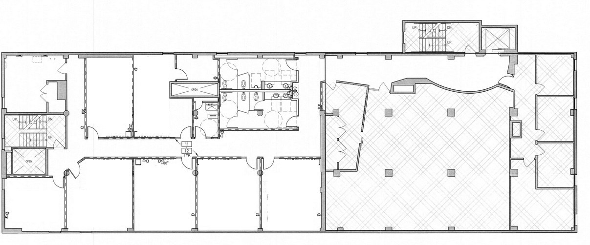 Floor plan of Suite 300, the full third floor, showing perimeter private offices around an open central area.